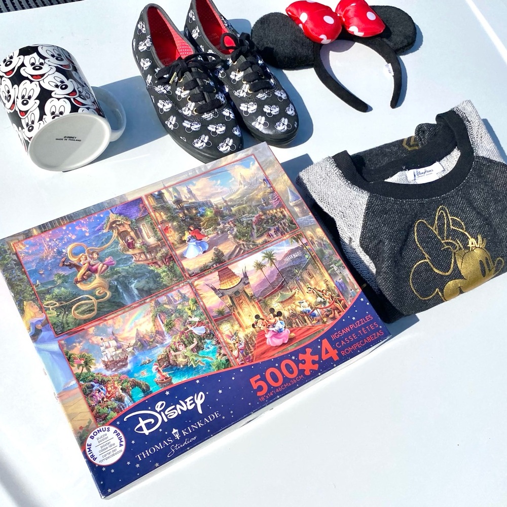 Disney Bundle - Minnie Ears, Mickey Mug, Minnie Sweatshirt, Disney Puzzle